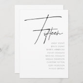 表15モダン結婚の表番号テンプレート 招待状 (正面/裏面)