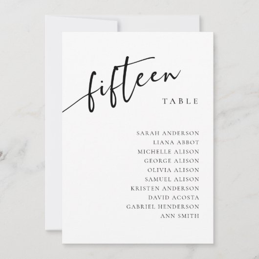 表15 15座席表カード 招待状 (正面)