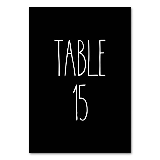 表15 Rae Dunn Pottery Black Table Card テーブルナンバー (正面)