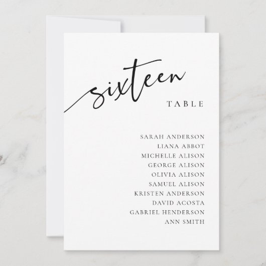 表16 16座席表カード 招待状 (正面)