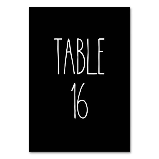 表16 Rae Dunn Pottery Black Table Card テーブルナンバー (正面)