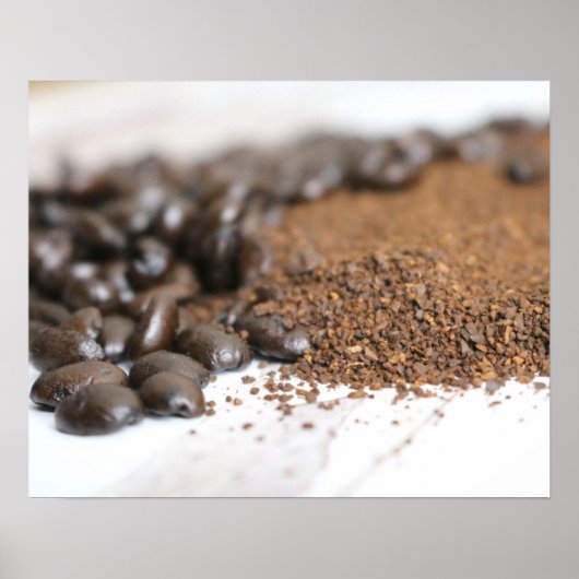 表16x20のコーヒー豆とコーヒーの根拠 ポスター (正面)