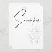 表17モダン結婚の表番号テンプレート 招待状 (正面/裏面)