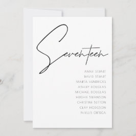 表17モダン結婚の表番号テンプレート 招待状