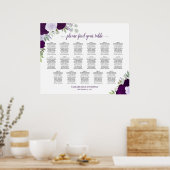 表17紫ボホフローラ結婚の座席表 ポスター (キッチン)