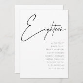 表18モダンのテ結婚ーブル番号テンプレート 招待状 (正面/裏面)