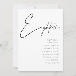 表18モダンのテ結婚ーブル番号テンプレート 招待状