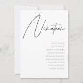 表19モダンの表結婚番号テンプレート 招待状 (正面)