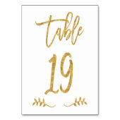 表19 | エレガント金ゴールド手書きブラシ付き月桂樹 テーブルナンバー (裏面)