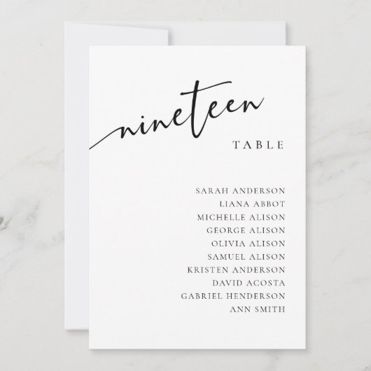 表19 19座席表カード 招待状 (正面)