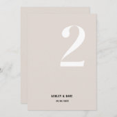 表2はっきりしたベージュ結婚の表 招待状 (正面/裏面)
