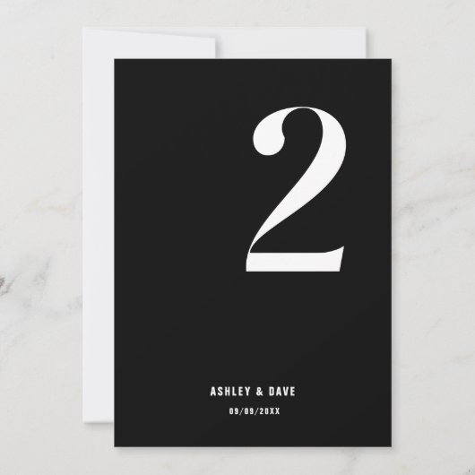 表2はっきりした黒結婚の表 招待状 (裏面)