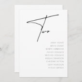 表2モダンの表結婚番号テンプレート 招待状 (正面/裏面)