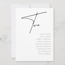 表2モダンの表結婚番号テンプレート 招待状