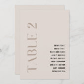 表2モダンベージュ結婚の表番号 招待状 (正面/裏面)