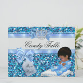 表2赤ちゃんシャワーボーイブループリンスバンニー 招待状 (スタンド正面)