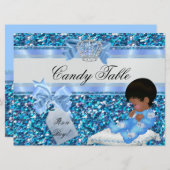 表2赤ちゃんシャワーボーイブループリンスバンニー 招待状 (正面/裏面)