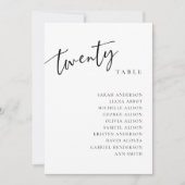 表20の20番結婚席チャートカード 招待状 (正面)