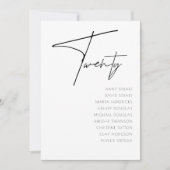 表20モダンの表結婚番号テンプレート 招待状 (正面)