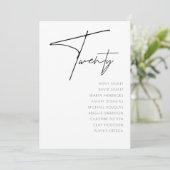 表20モダンの表結婚番号テンプレート 招待状 (スタンド正面)