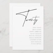 表20モダンの表結婚番号テンプレート 招待状 (正面/裏面)