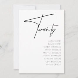 表20モダンの表結婚番号テンプレート 招待状