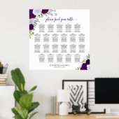 表22紫ボホフローラ結婚の座席表 ポスター (ホームオフィス)