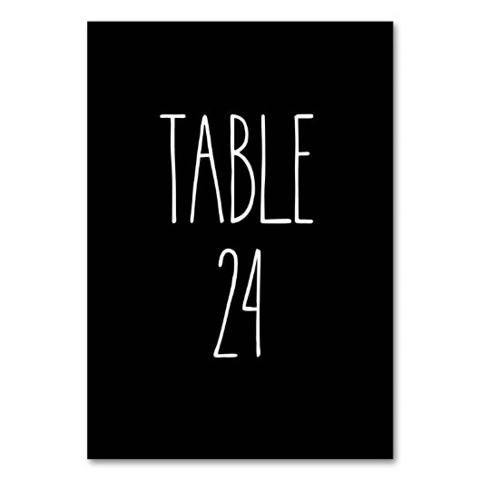 表24 Rae Dunn Pottery Black Table Card テーブルナンバー (正面)
