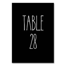 表28 Rae Dunn Pottery Black Table Card