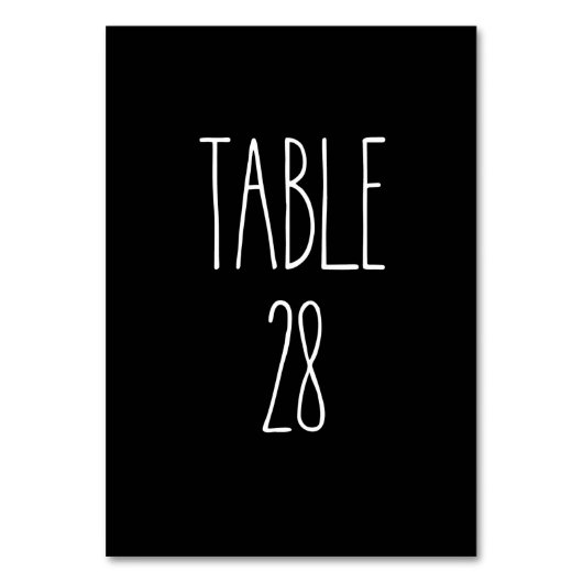 表28 Rae Dunn Pottery Black Table Card テーブルナンバー (正面)
