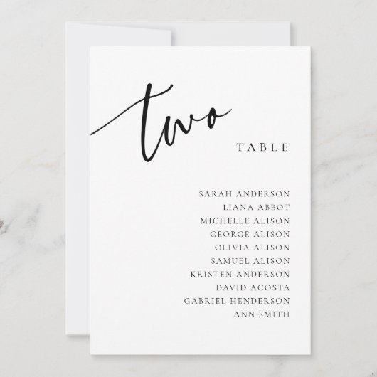 表2 2座席表カード 招待状 (正面)