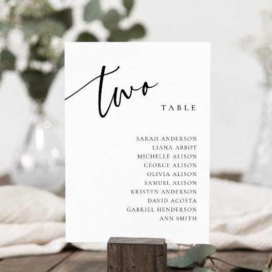 表2 2座席表カード 招待状