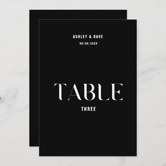 表3はっきりしたの表結婚番号 招待状 (正面/裏面)