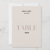 表3はっきりしたベージュ結婚の表番号 招待状 (正面)