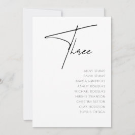 表3モダンの表結婚番号テンプレート 招待状