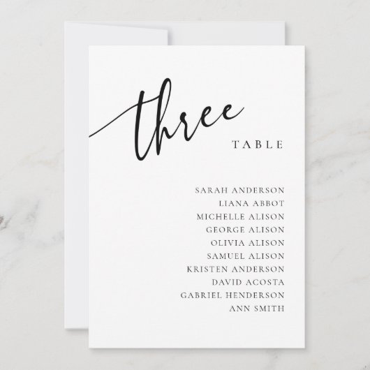 表3 3座席表カード 招待状 (正面)