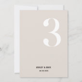 表3 Beigeはっきりしたの表結婚番号 招待状 (裏面)