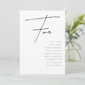 表4モダンの表結婚番号テンプレート 招待状 (スタンド正面)