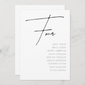 表4モダンの表結婚番号テンプレート 招待状 (正面/裏面)