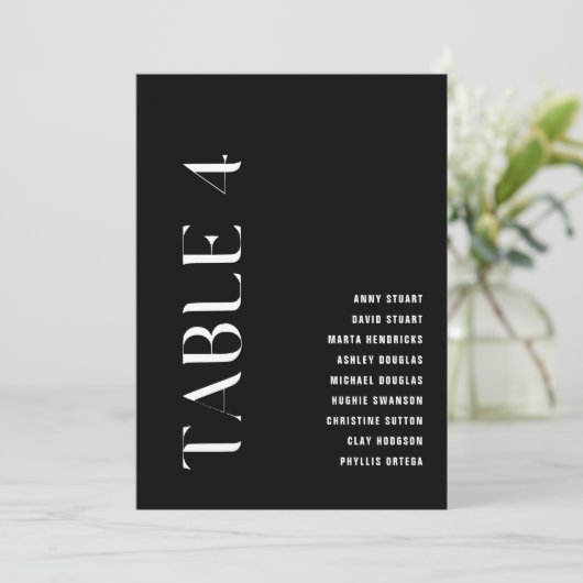 表4モダンはっきりした結婚の表番号 招待状 (スタンド正面)