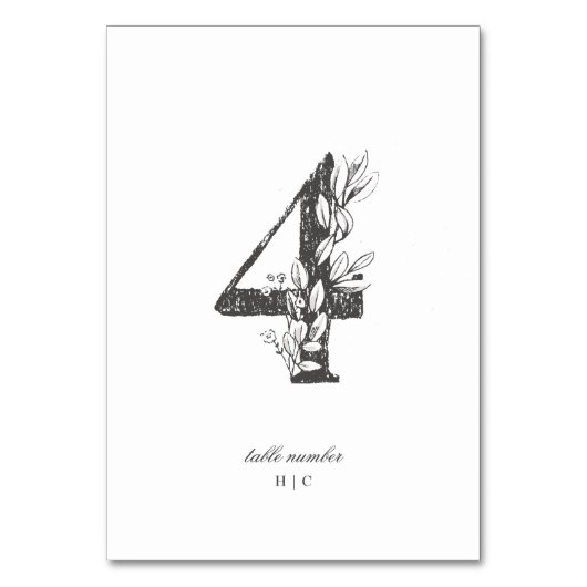 表4美しいフローラスケッチリース結婚の テーブルナンバー (正面)