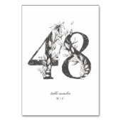 表48美しいフローラスケッチリース結婚 テーブルナンバー (正面)