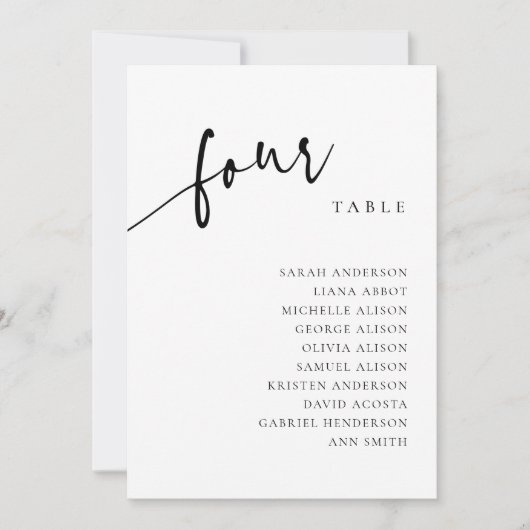 表4 4座席表カード 招待状 (正面)