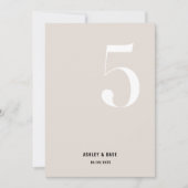 表5はっきりしたベージュ結婚の表 招待状 (正面)