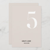 表5はっきりしたベージュ結婚の表 招待状 (正面/裏面)