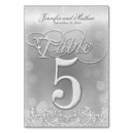 表5エレガント銀フェイクグリッター テーブルナンバー