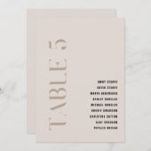表5モダンベージュ結婚の表番号 招待状 (正面/裏面)