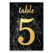 表5黒大理石フェイク金箔シンプルエレガント テーブルナンバー (正面)
