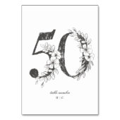 表50美しいフローラスケッチリース結婚 テーブルナンバー (正面)