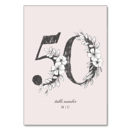 表50美しい赤面フローラスケッチリース テーブルナンバー